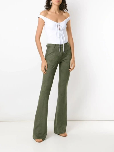 Amir Slama Lace Up Bodysuit In White