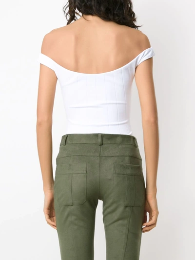 Amir Slama Lace Up Bodysuit In White