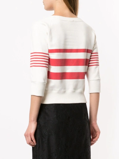Pre-owned Chanel 2001 Stripe-print Sweatshirt In White