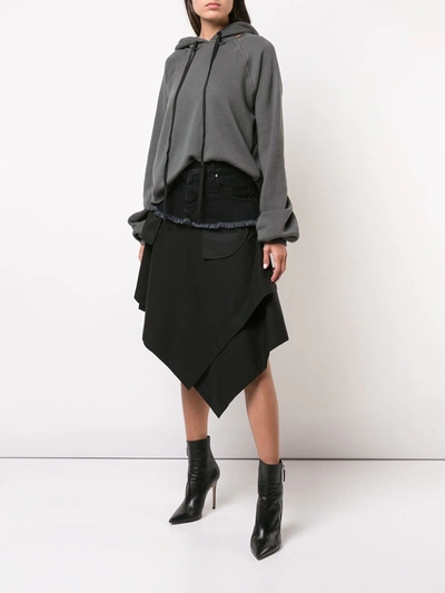 Ben Taverniti Unravel Project Asymmetric Loose Skirt In Black