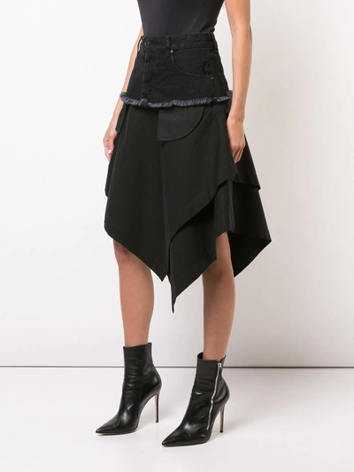 Ben Taverniti Unravel Project Asymmetric Loose Skirt In Black