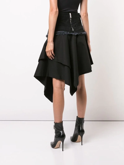 Ben Taverniti Unravel Project Asymmetric Loose Skirt In Black