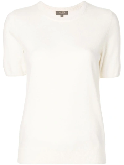 Shop N•peal Cashmere Round Neck T-shirt In Neutrals