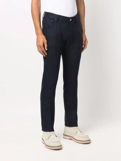 Shop Jacob Cohen Straight-leg Tailored Trousers In Blau