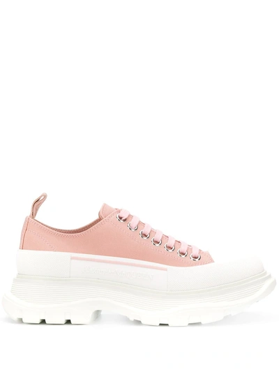 Shop Alexander Mcqueen Tread Slick Lace-up Sneakers In Pink