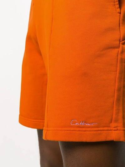 Shop Retrosuperfuture Deconstructed Terry Track Shorts In Orange