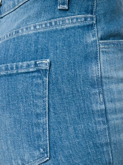 Shop J Brand Cropped Unfinished Hem Jeans In Blue