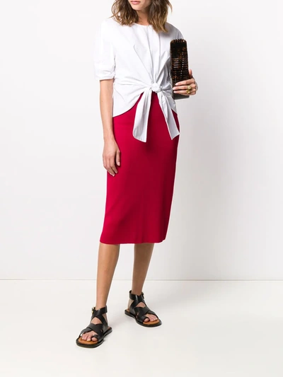 Pre-owned Celine 1990s  Straight Skirt In Red