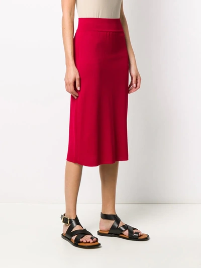 Pre-owned Celine 1990s  Straight Skirt In Red