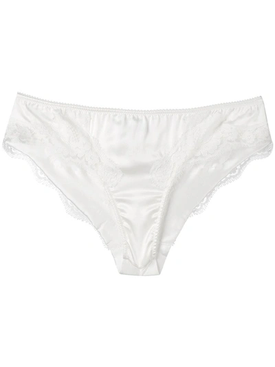 Shop Dolce & Gabbana Lace Trim Briefs In White