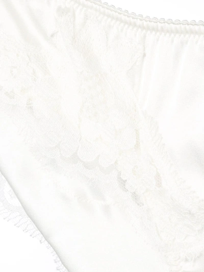 Shop Dolce & Gabbana Lace Trim Briefs In White