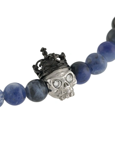Shop Tateossian King Skull Beaded Bracelet In Black