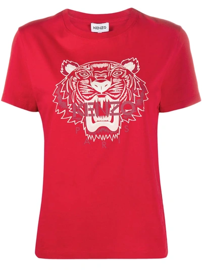 Shop Kenzo Tiger Motif T-shirt In Red