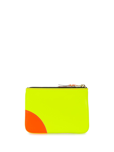 Shop Comme Des Garçons Colour-block Zipped Wallet In Pink