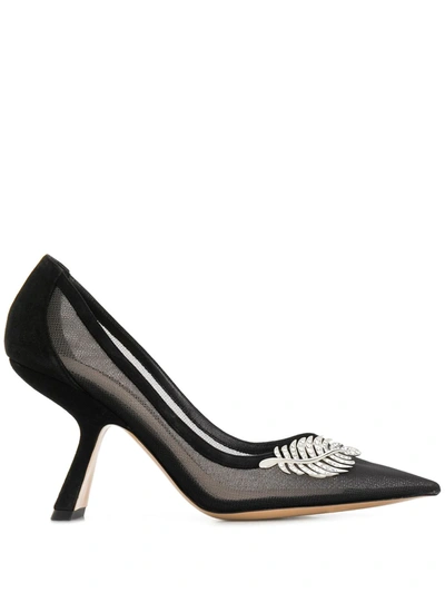 Shop Nicholas Kirkwood Monstera Mesh Pumps 90mm In Black