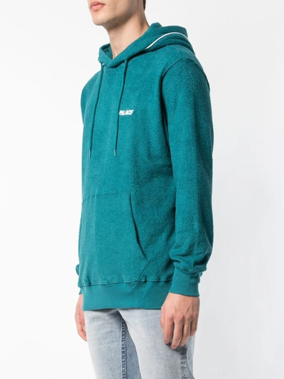 Shop Palace Pipe Up Logo-embroidered Hoodie In Blue