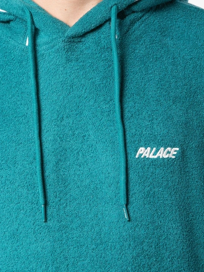 Shop Palace Pipe Up Logo-embroidered Hoodie In Blue