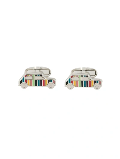 Shop Paul Smith Enamelled Car Cufflinks In Multicolour