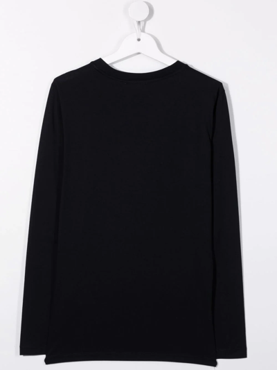 Emporio Armani Chest Logo-patch T-shirt In Blue