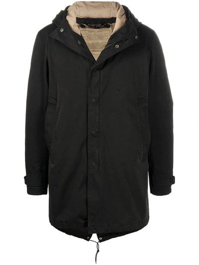 Shop Ten C Hooded Padded Coat In Black