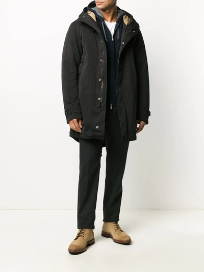 Ten C Hooded Padded Coat In Black