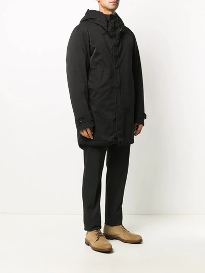 Shop Ten C Hooded Padded Coat In Black