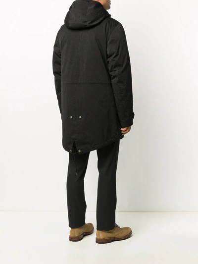 Shop Ten C Hooded Padded Coat In Black