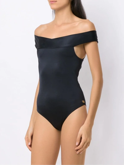 Shop Brigitte Off The Shoulder Swimsuit In Black
