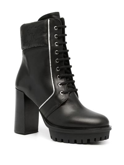 Karl Lagerfeld Voyage Iv Lace-up Boots In Black
