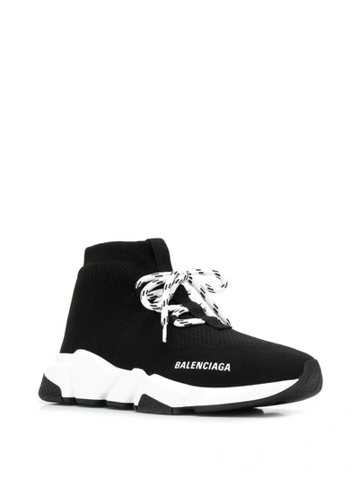 Shop Balenciaga Speed Lace-up Knitted Sneakers In Black