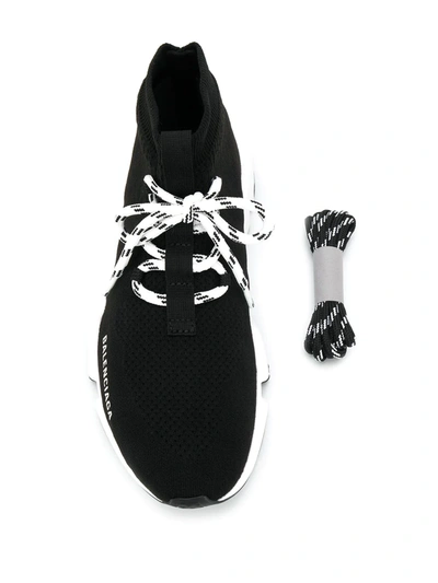 Shop Balenciaga Speed Lace-up Knitted Sneakers In Black