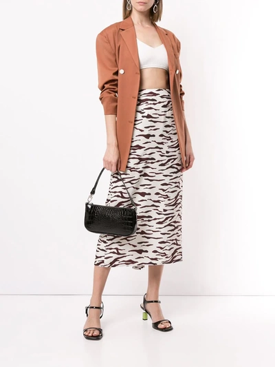By Far Rachel Croc-effect Shoulder Bag In Black