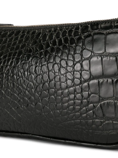 Shop By Far Rachel Croc-effect Shoulder Bag In Black