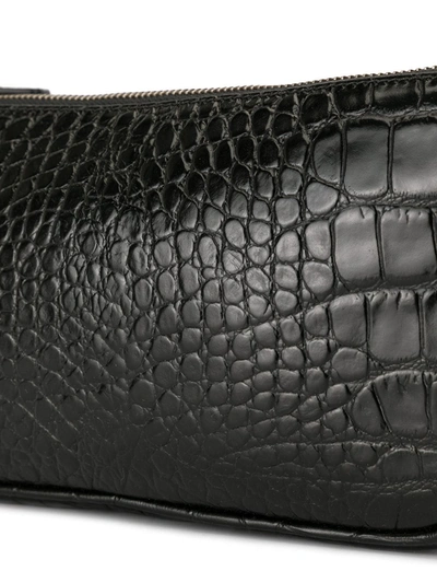 By Far Rachel Croc-effect Shoulder Bag In Black
