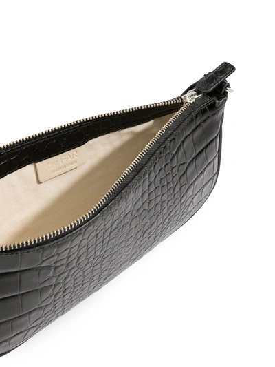 Shop By Far Rachel Croc-effect Shoulder Bag In Black