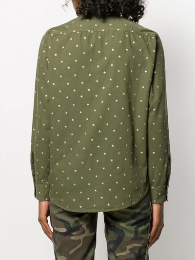 Shop Saint Laurent Star Flap Pockets Shirt In Green