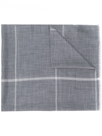 Shop N•peal Checked Print Scarf In Grey
