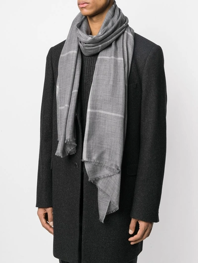 Shop N•peal Checked Print Scarf In Grey