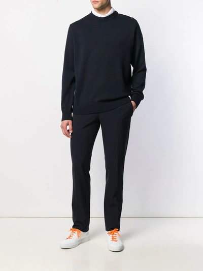 Paul & Shark Logo-patch Organic Cotton Jumper In Blue
