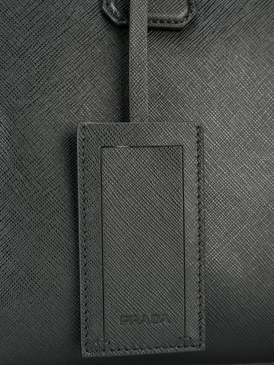 Prada Triangle-logo Leather Briefcase In Black