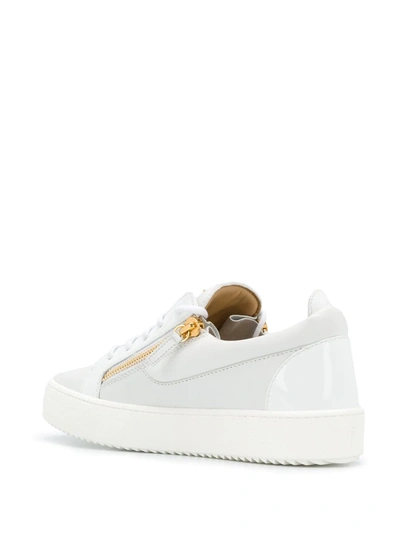 Shop Giuseppe Zanotti Frankie Zip-detail Low-top Sneakers In White