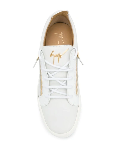 Shop Giuseppe Zanotti Frankie Zip-detail Low-top Sneakers In White