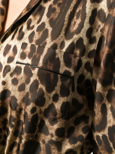 Dolce & Gabbana Leopard-print Silk-twill Jumpsuit In Brown