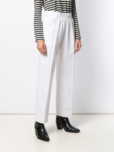 Pre-owned Saint Laurent 1980's Straight-leg Trousers In White