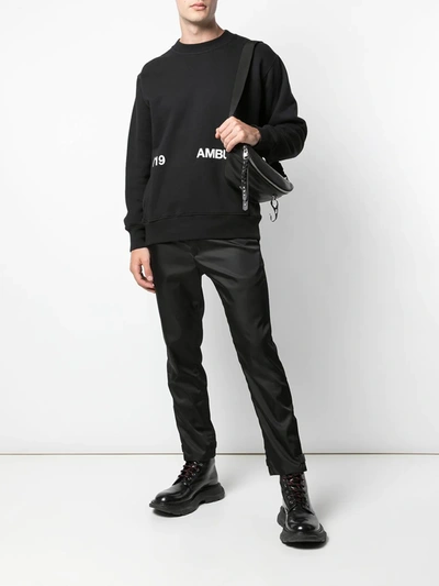Shop Ambush Crew-neck Logo Sweatshirt In Black