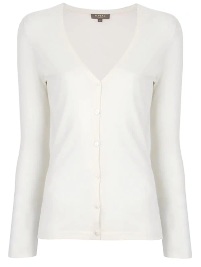 Shop N•peal Superfine V-neck Cardigan In White