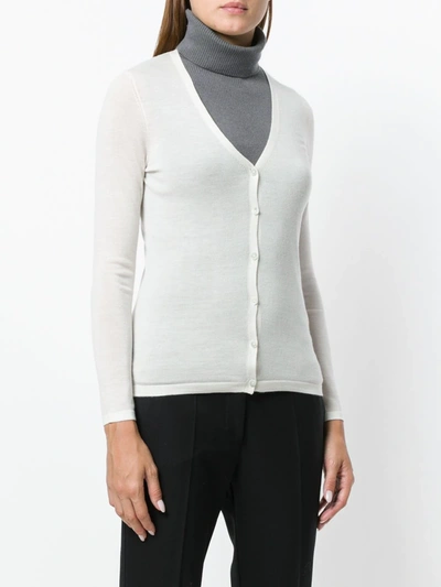 Shop N•peal Superfine V-neck Cardigan In White