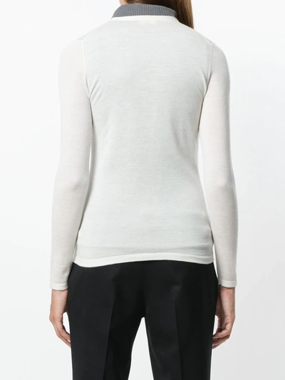 N•peal Superfine V-neck Cardigan In White
