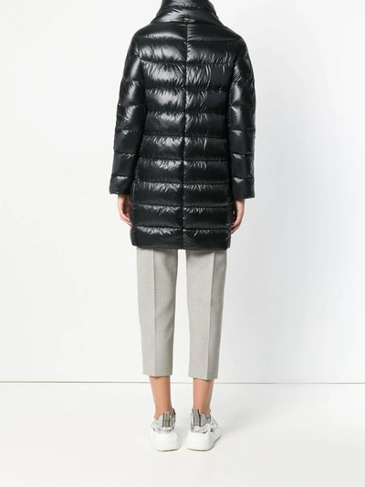 Herno Midi Quilted Down Jacket With High Neck In Black