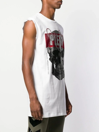 Shop Philipp Plein Skull Tank Top In White